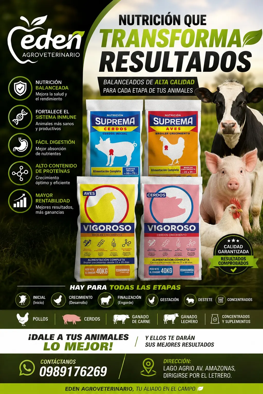 Catálogo Agro Edén-Corp. SAS N.° 5: productos de balanceados y agroinsumos, Lago Agrio